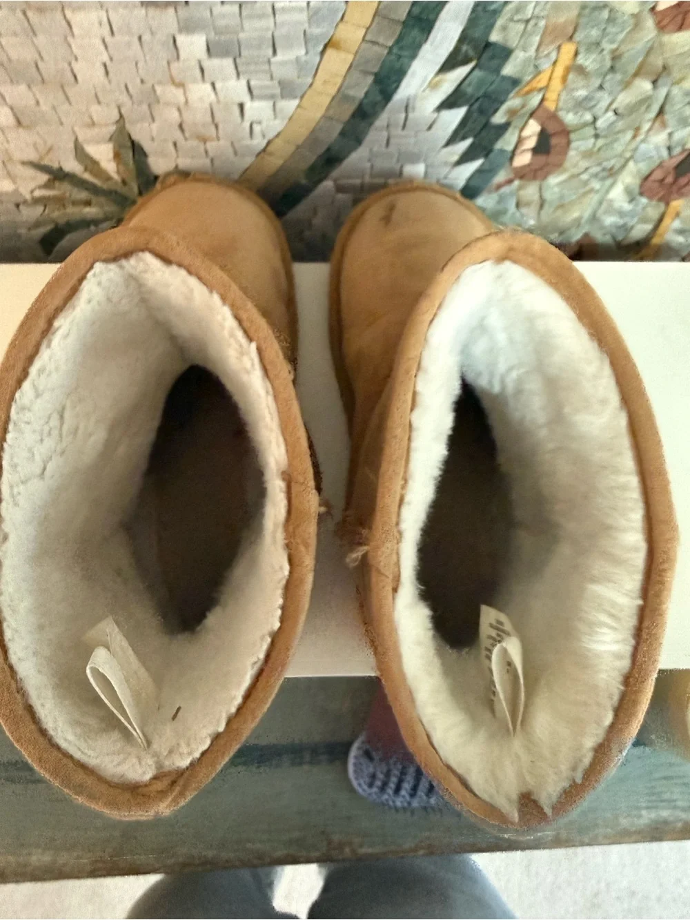 Old Navy Kids Tan Shearling-Lined Short Boots